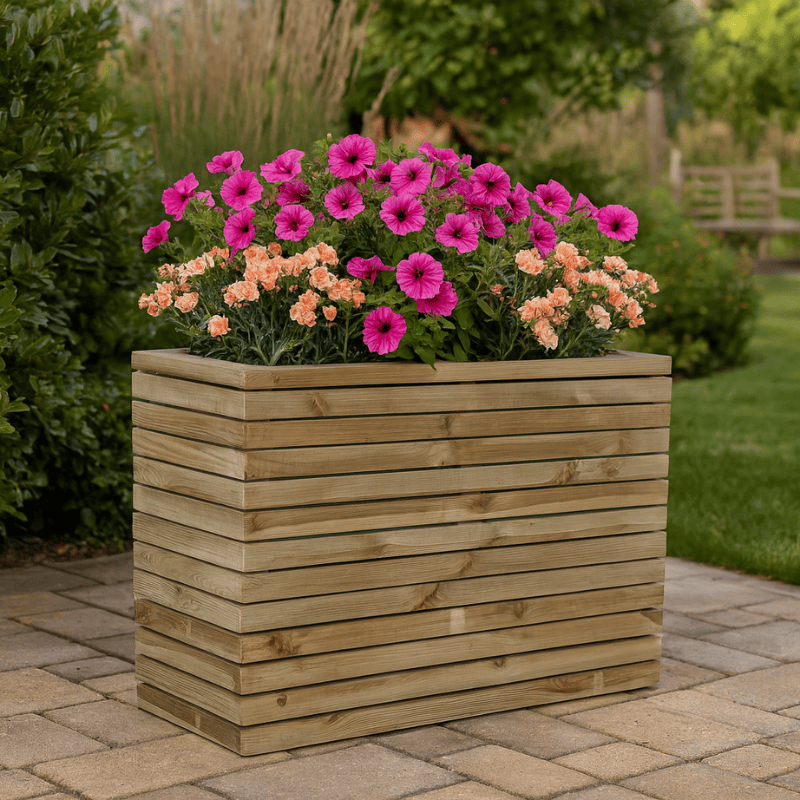 Jardinera luxe torre de madera tratada vidahuerto 80x30x90 cm.