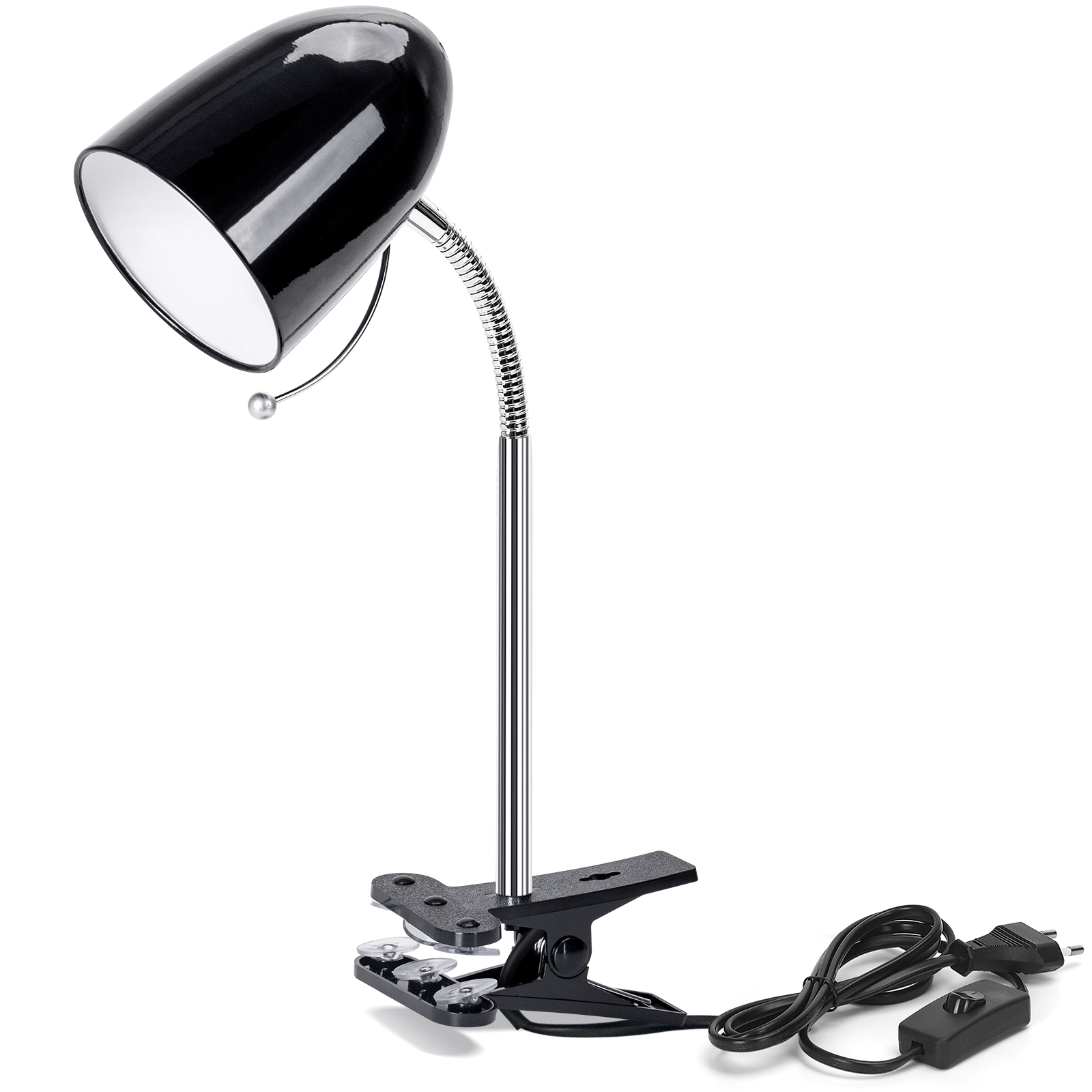 Aigostar lámpara escritorio con pinza retro, E27, cable 153cm, negro