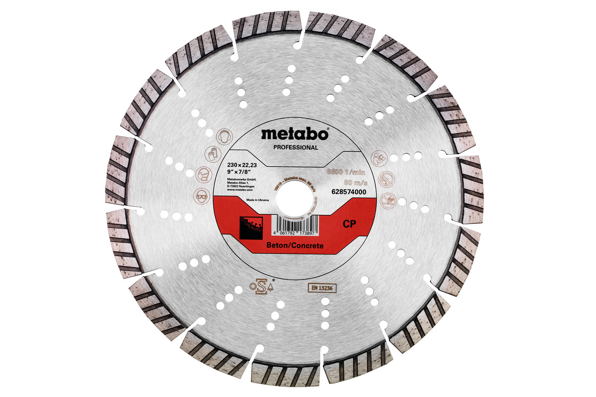 Metabo disco de cortar de diamante 230x22,23mm, "cp", hormigón