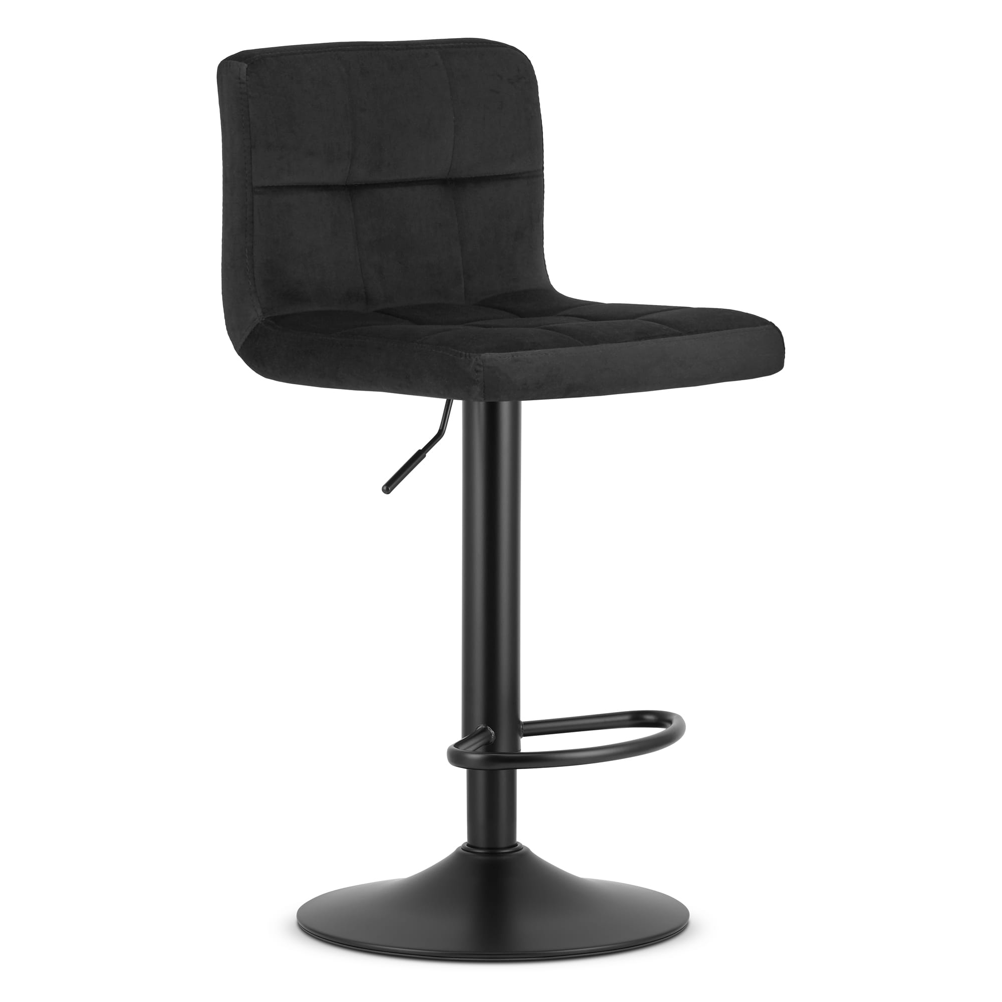 Taburete giratorio valora haxu, terciopelo negro, ajustable