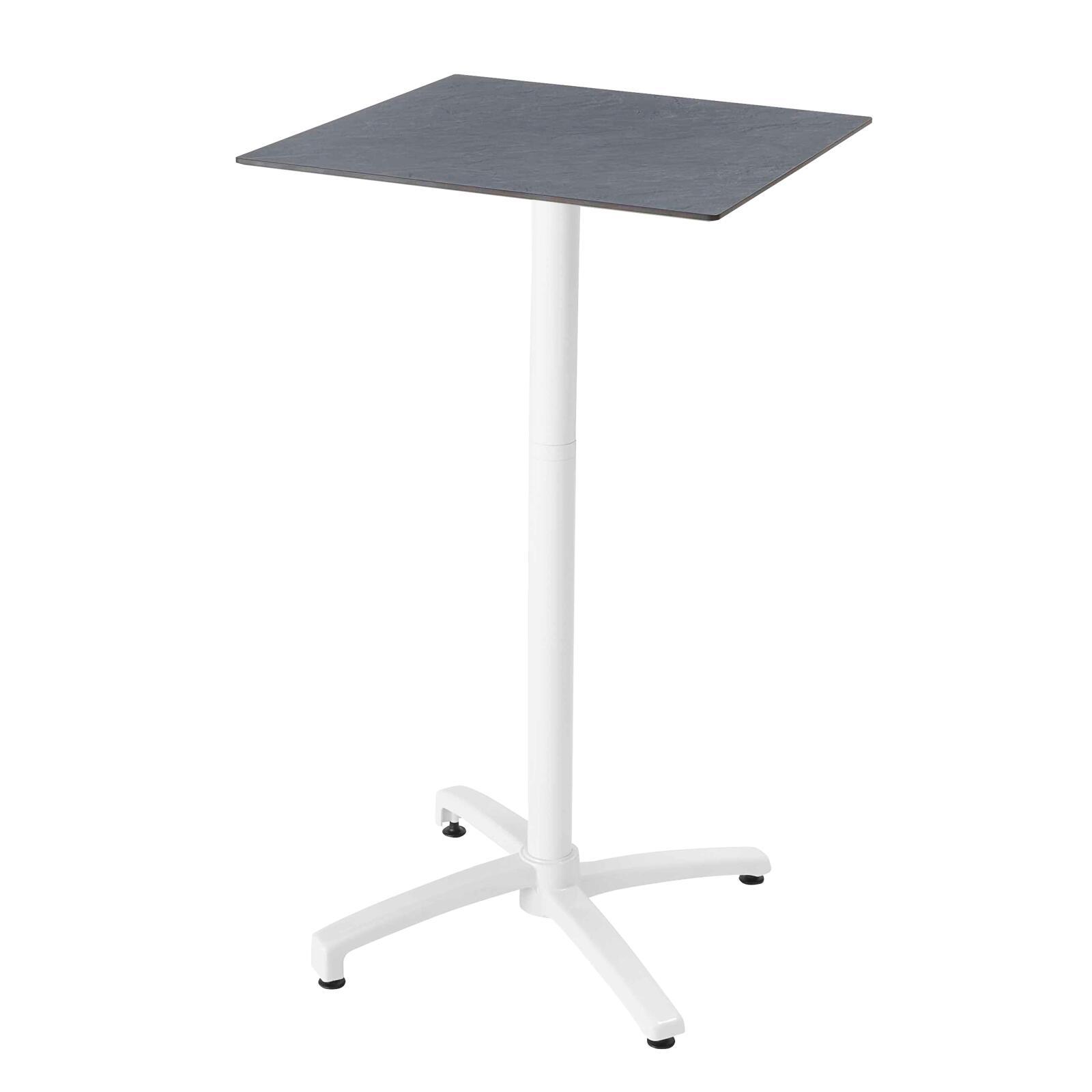Oviala - mesa alta de jardín de 60 x 60 cm laminada en pizarra gris oscuro