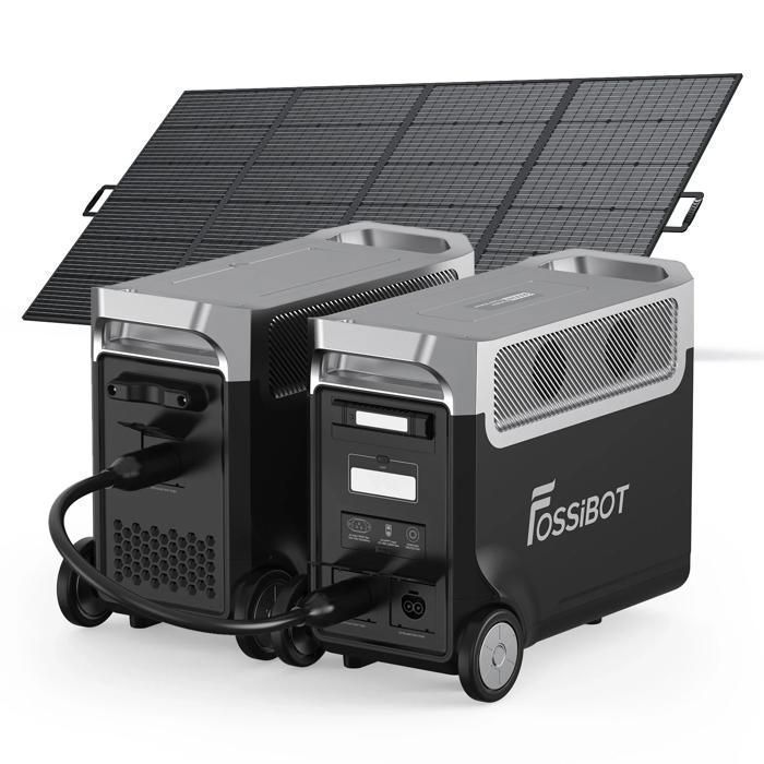 Fossibot - generador solar portátil - lifepo4 7068wh - 7200w con panel 200w