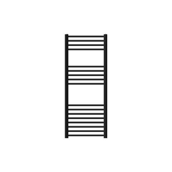 Radiador eléctrico de baño 500x1200mm negro curvado termostato 900w