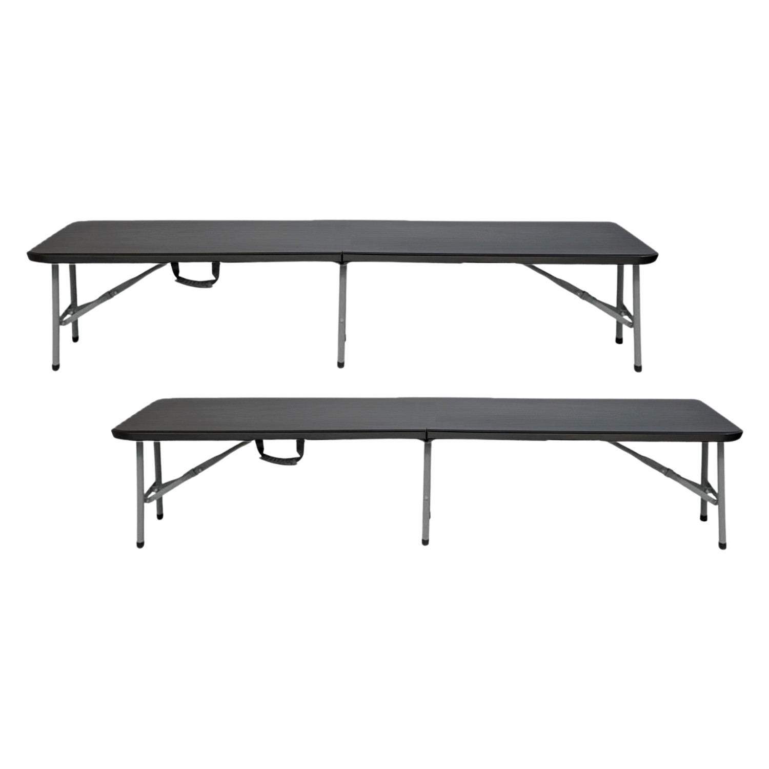 Pack 2 bancos plegables catering negro 180x30x43cm 7house