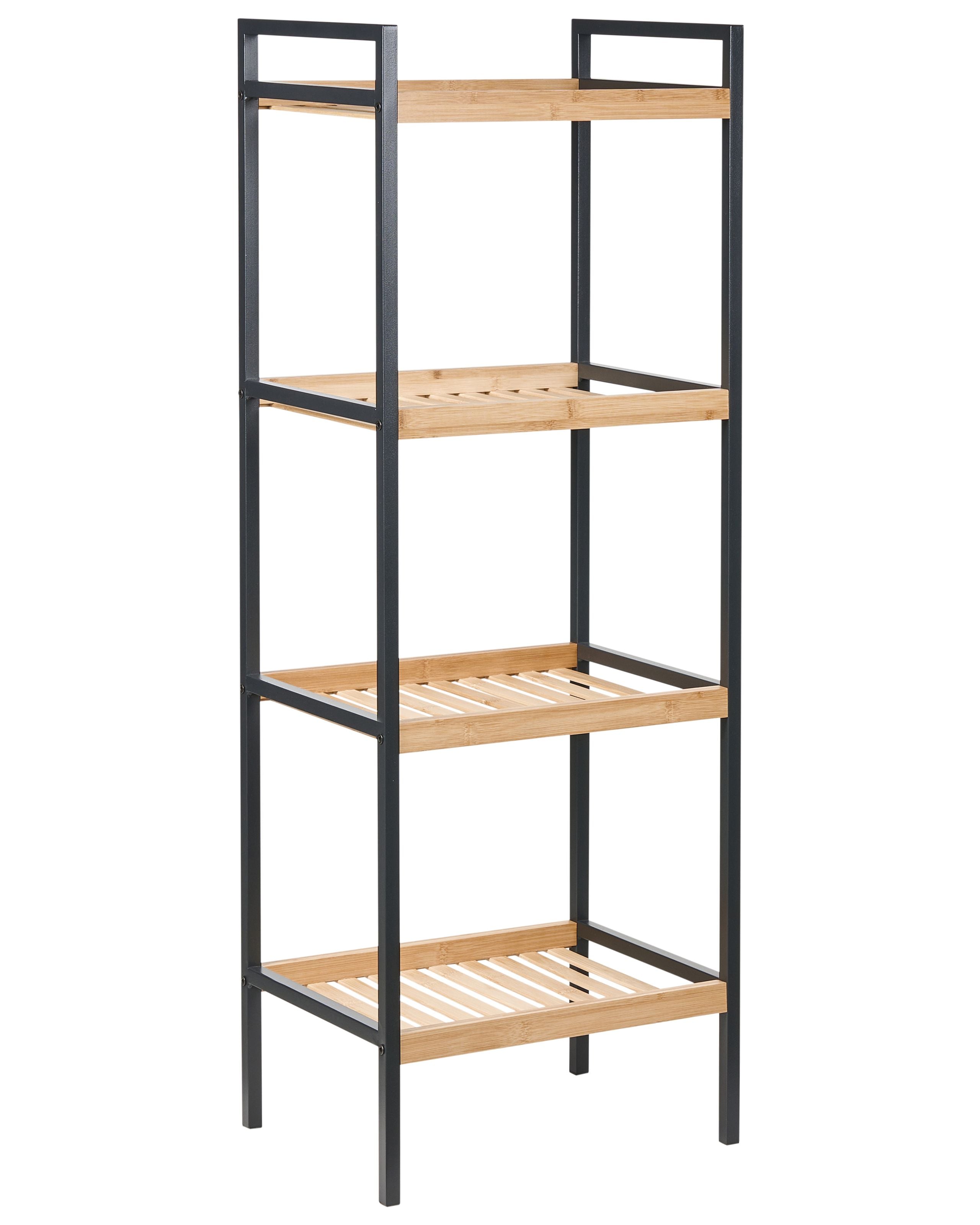 Estantería de 4 niveles tajzara madera de bambú marrón claro