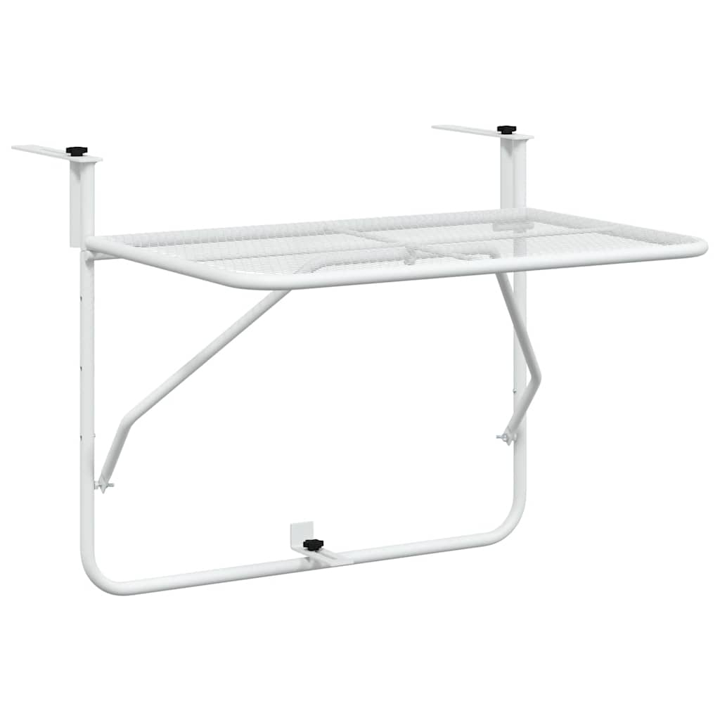 vidaXL mesa de balcón acero blanca 60x40 cm