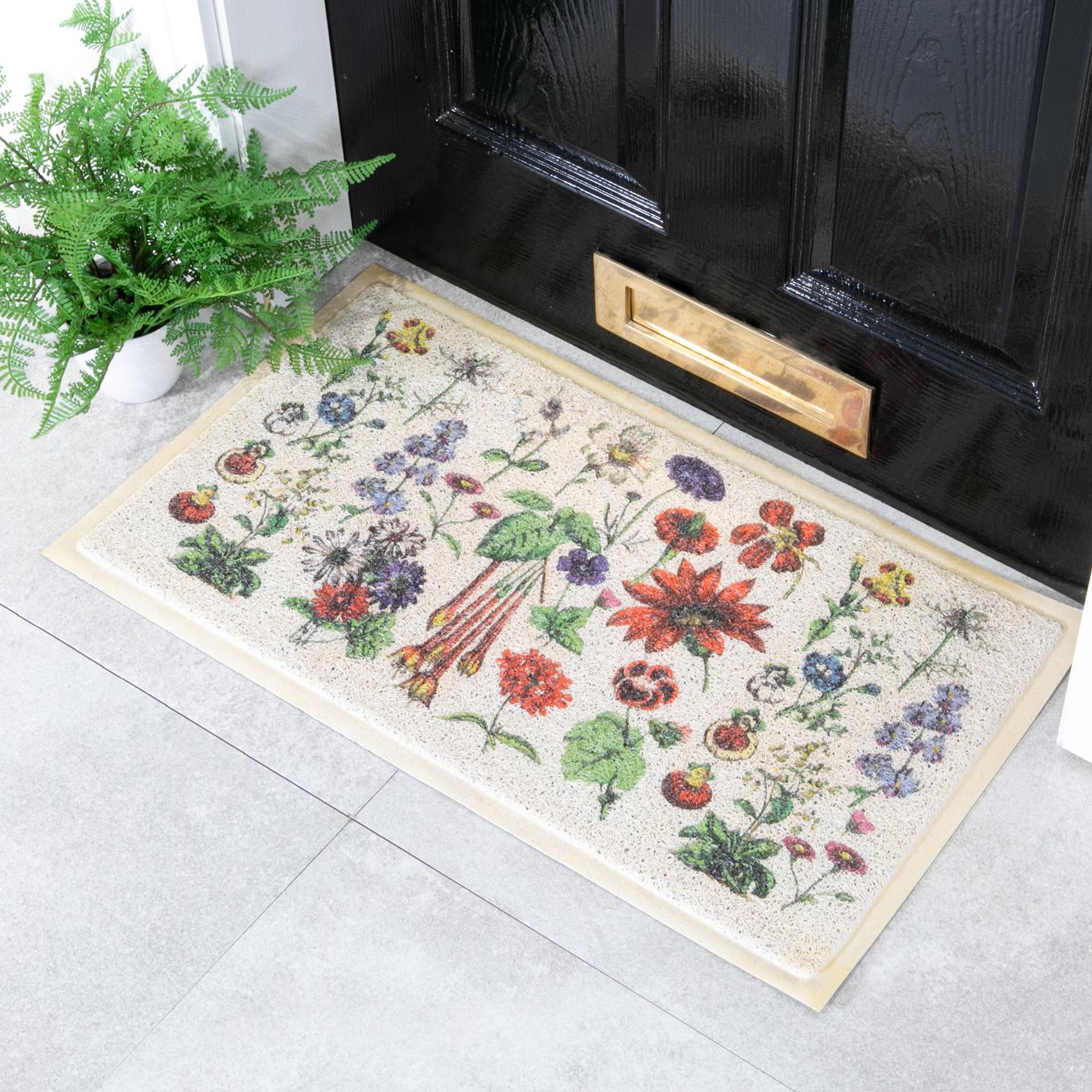 Felpudo de exterior con motivos botánicos (70 x 40 cm)