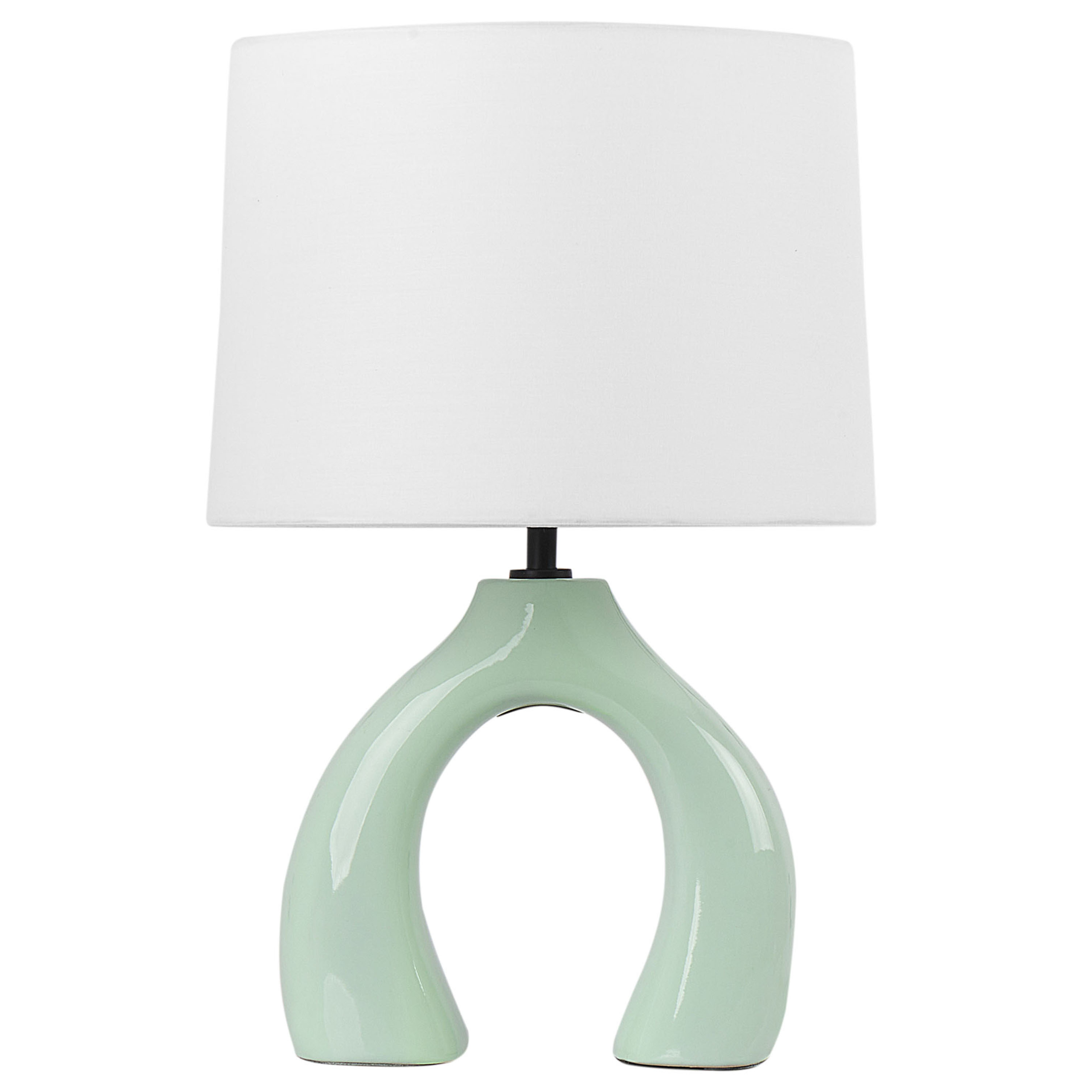Lámpara de mesa abbie cerámica verde claro
