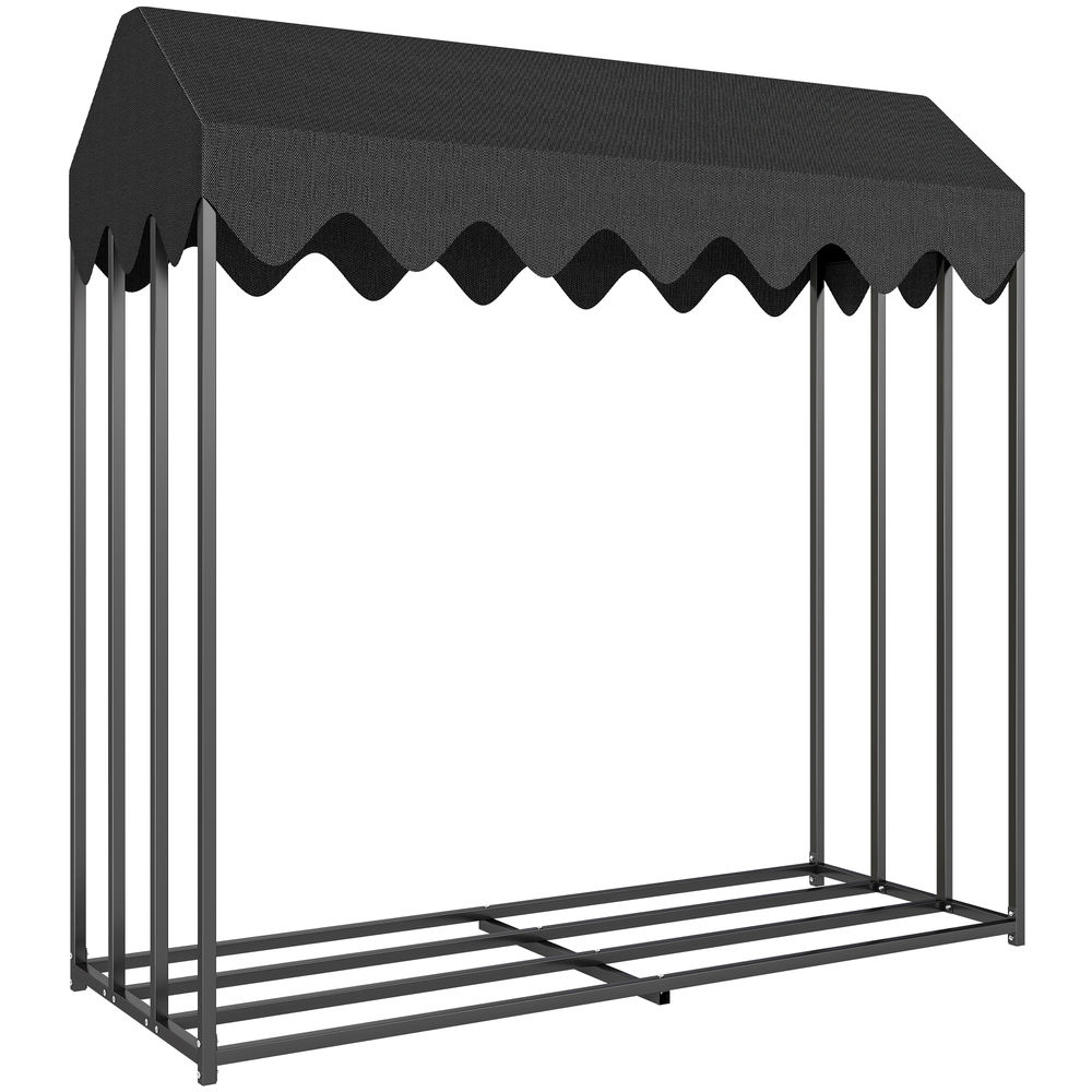 Leñero 186x70x185 cm acero, tela oxford Outsunny, hogar - climatización