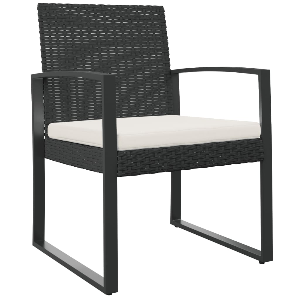 vidaXL sillas de comedor para jardín 2 uds pp aspecto de ratán negro