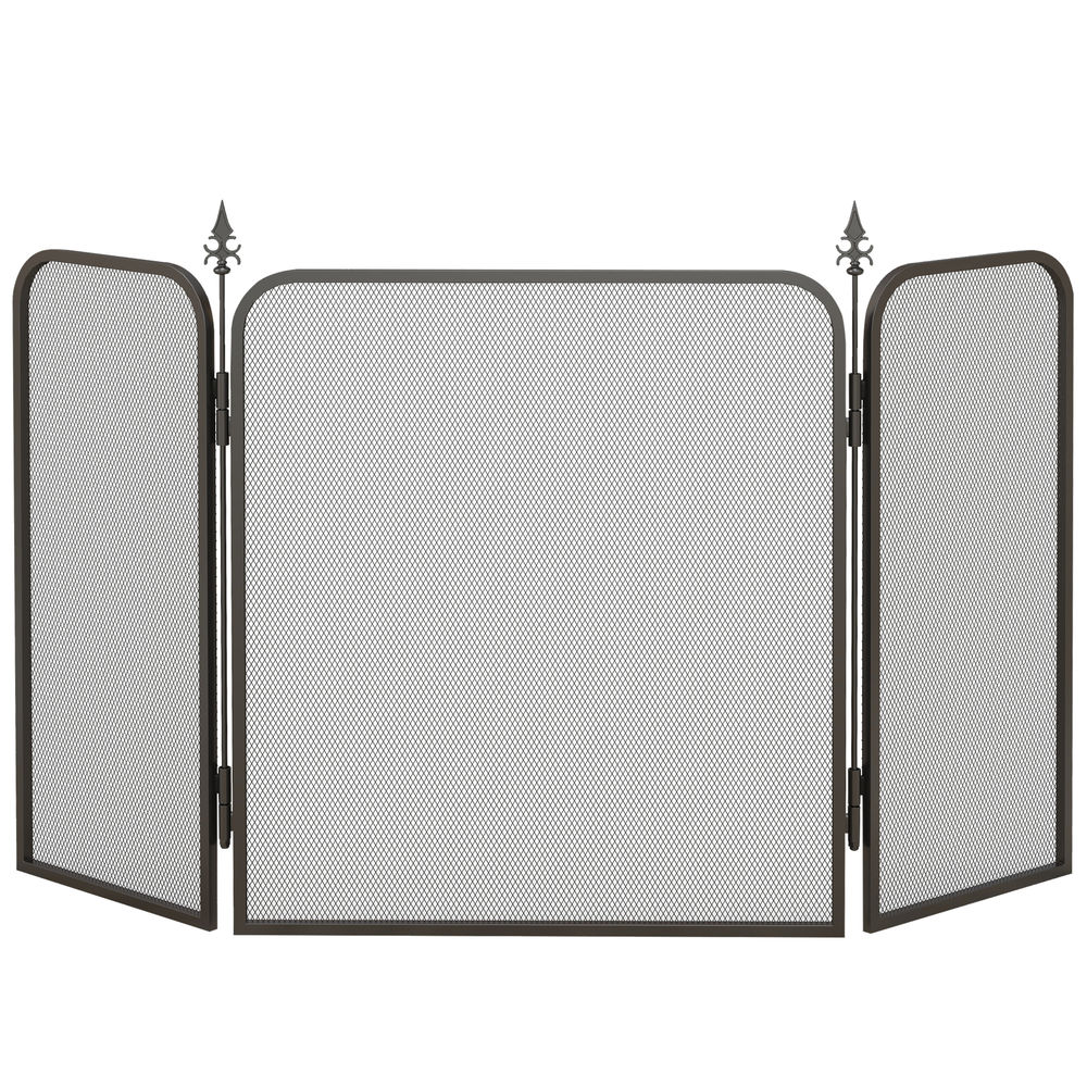 Salvachispas para chimenea 96x1.3x56 cm metal Homcom, hogar - climatización