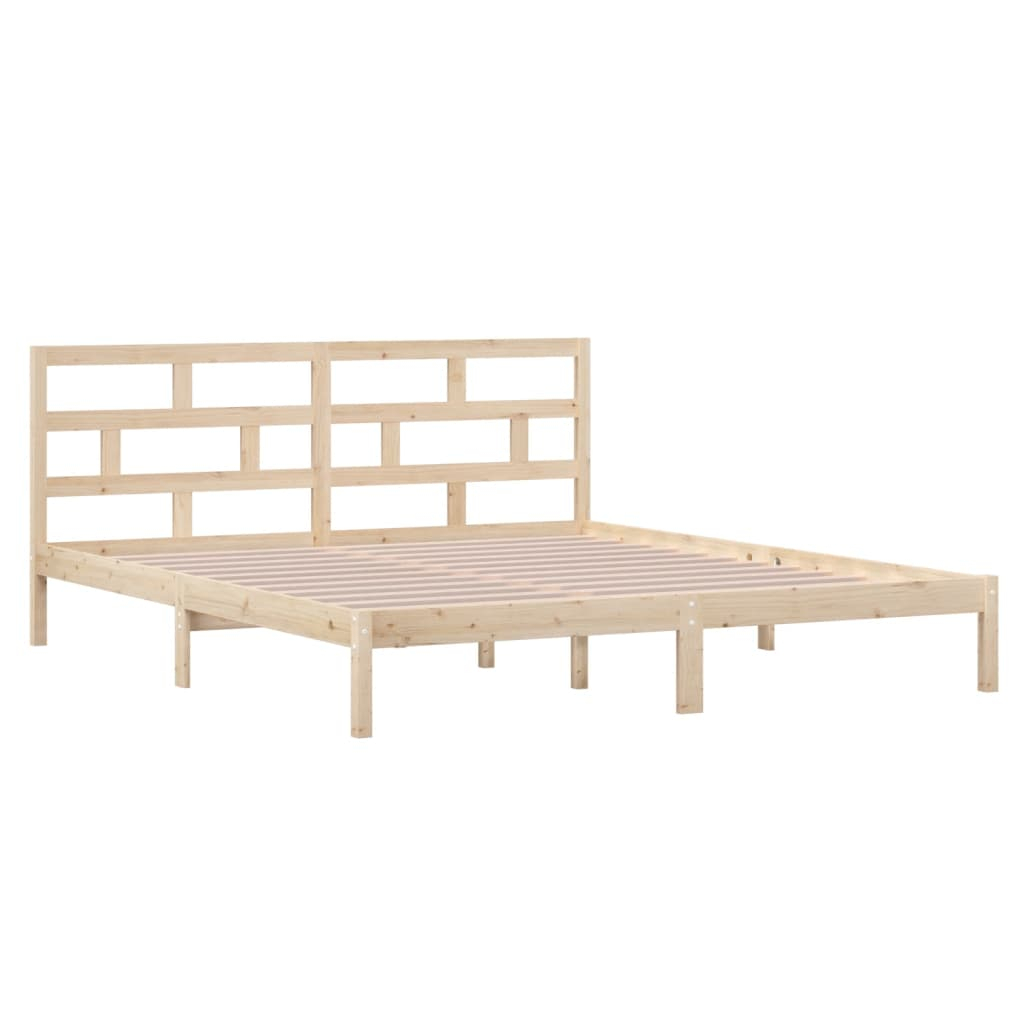 vidaXL estructura cama doble pequeña madera maciza 135x190 cm
