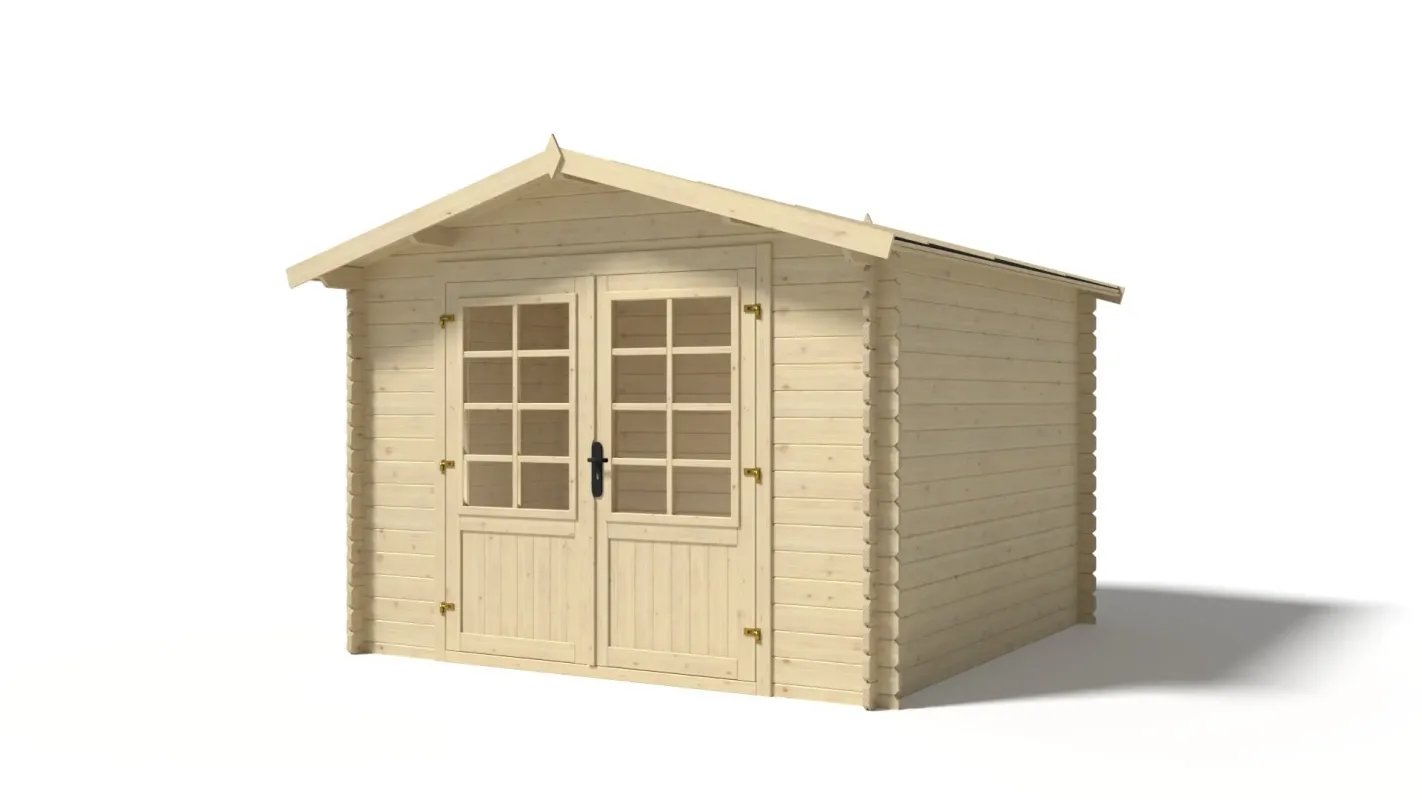 Caseta de jardín de madera 9 m2 - 3x3 m - 28 mm - dom530