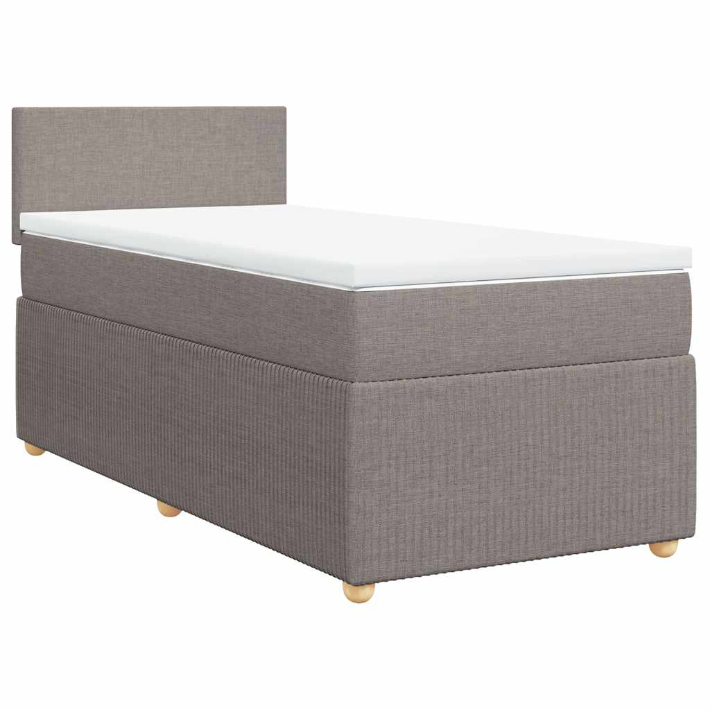 vidaXL cama box spring con colchón tela gris taupe 100x200 cm