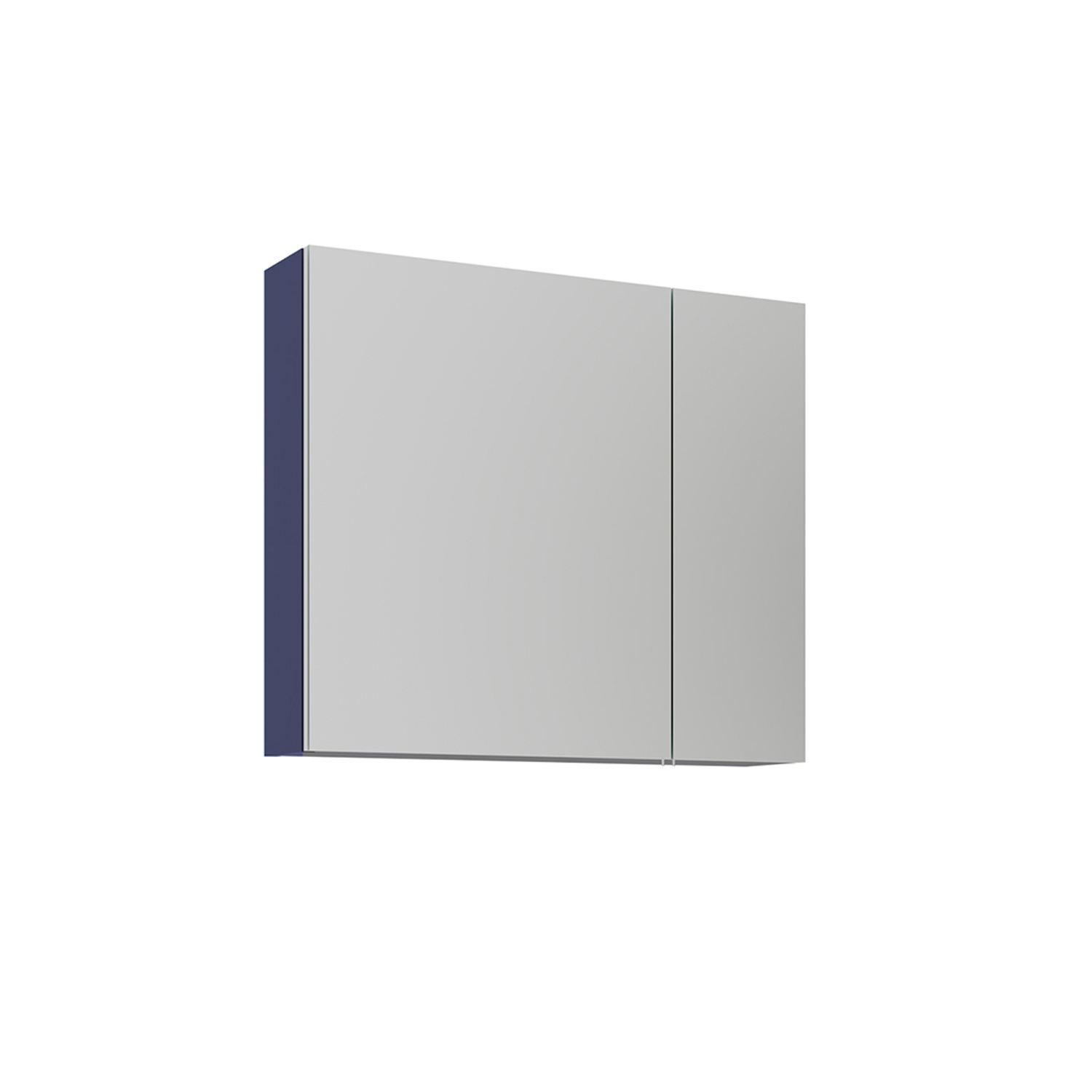 Mueble de baño con espejo <<bari 80>> - 75 x 16 x 66 cm - azul marino mate
