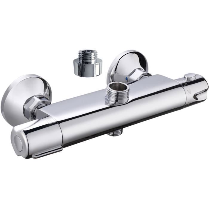 Grifo termostático para ducha breva de rousseau - latón - seguridad anti-qu