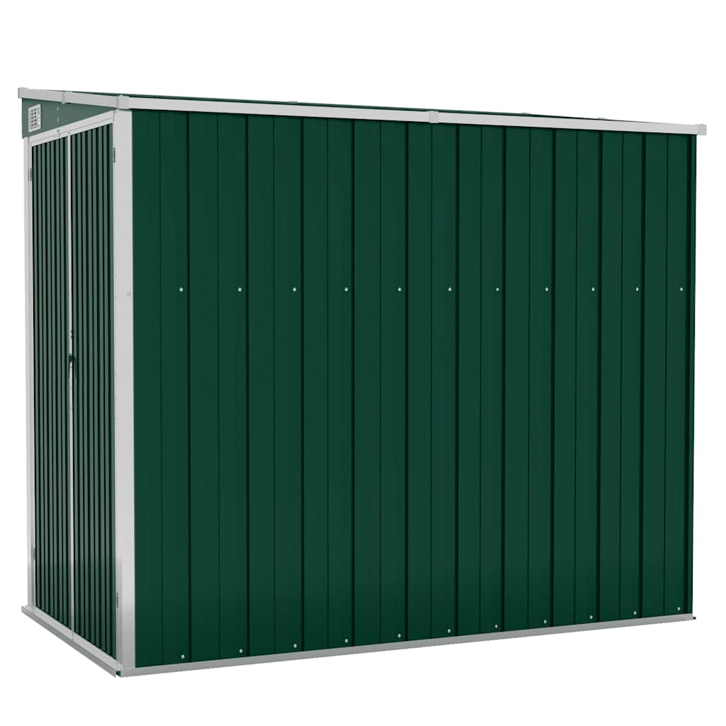 vidaXL cobertizo de jardín pared acero galvanizado verde 118x194x178cm