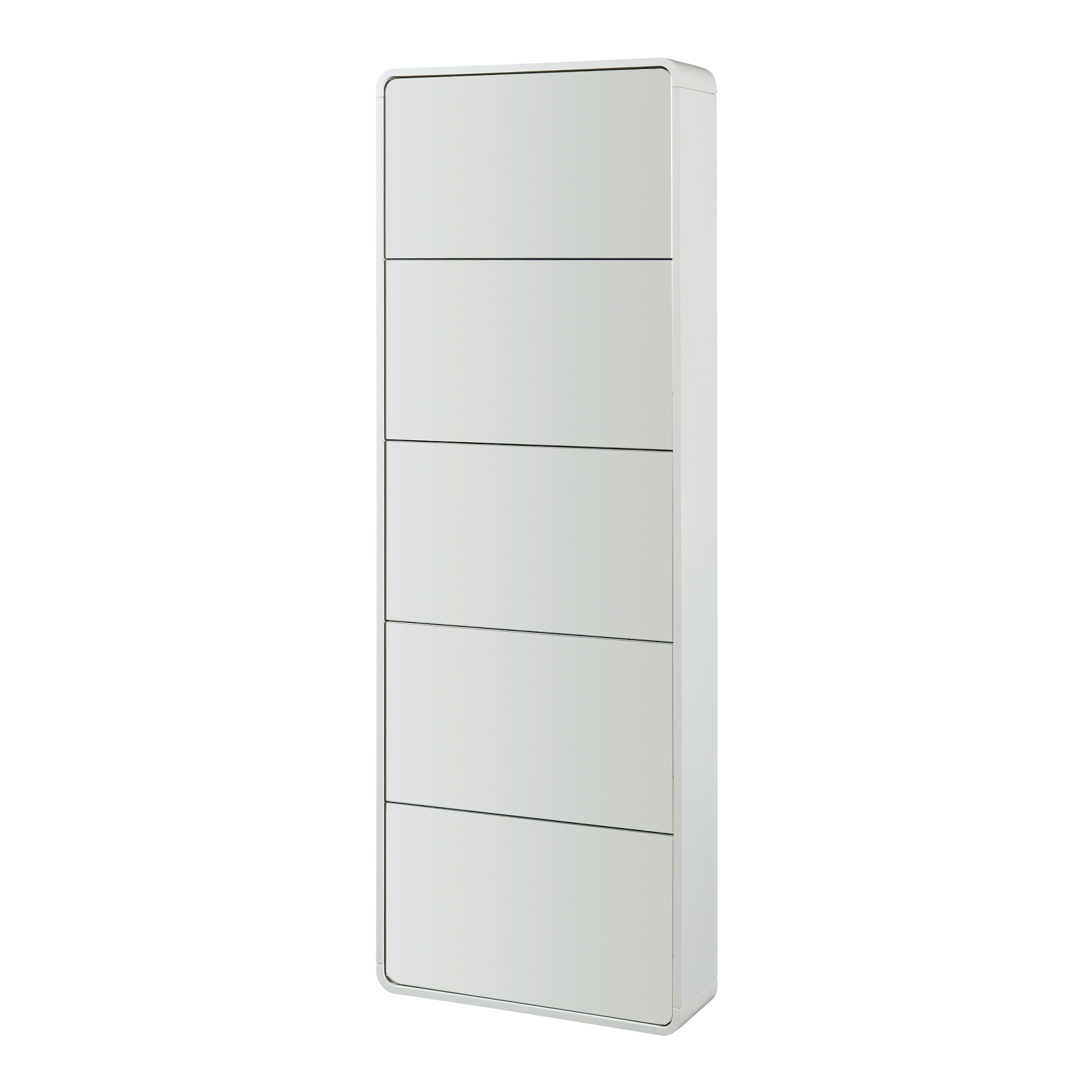 Zapatero aure con 5 puertas abatibles 180x63x20 cm - blanco [en.casa]