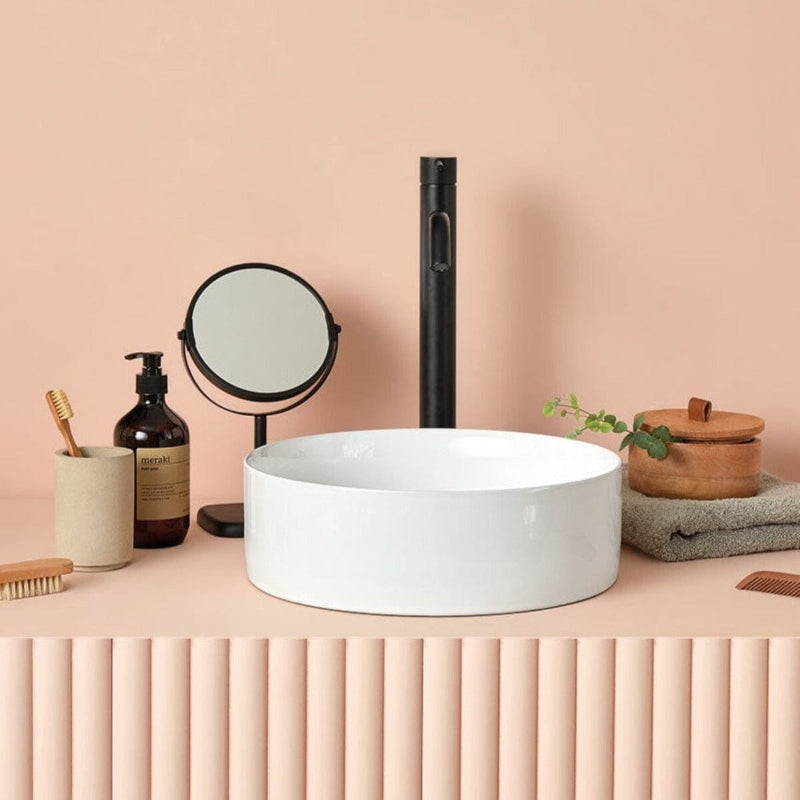 Lavabo sobre encimera marsala blanco ø35.5 cm blanco mate