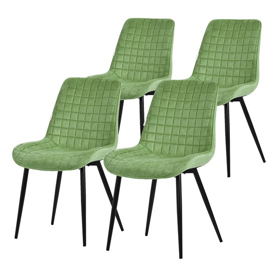 Juego 4x sillas de comedor sillón tapizado salvia diseño