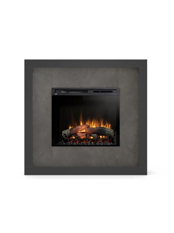 Litos - chimenea eléctrica LED independiente - piedra negra/pizarra 28'