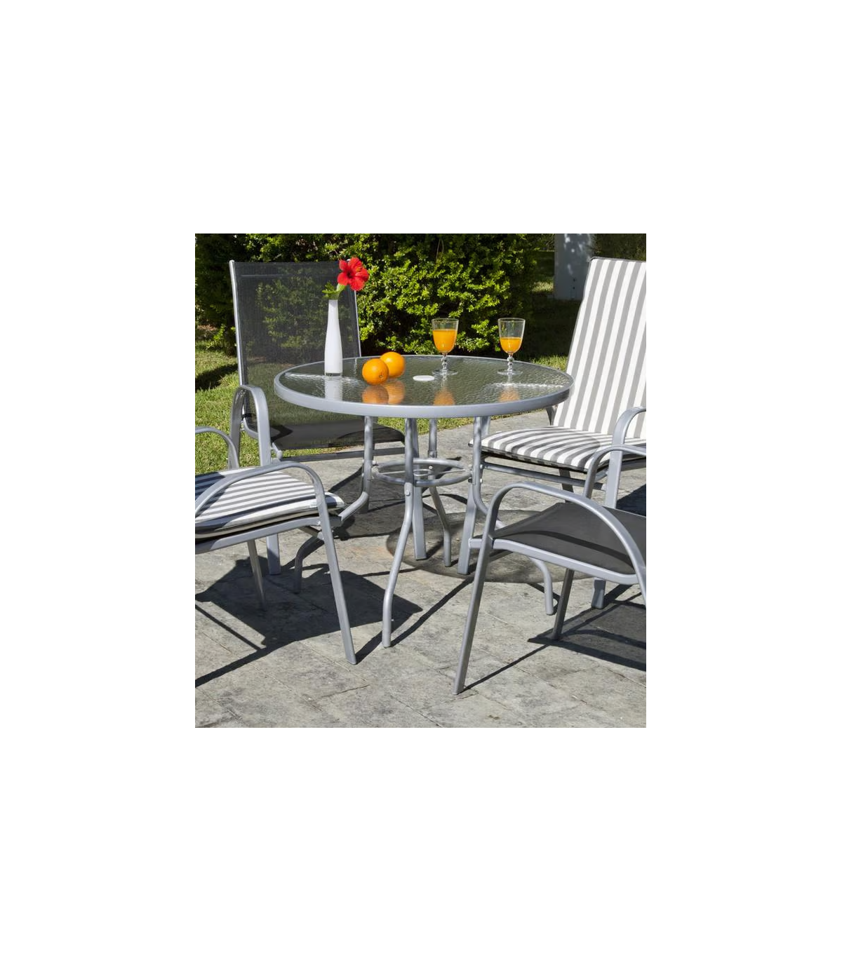 Mesa para terraza y jardín resistente y práctica