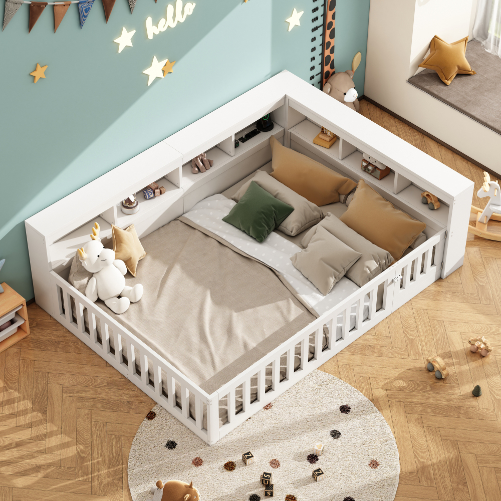 Sofá cama 140x190cm almacenaje lateral, enchufe y usb, barra, mdf blanco