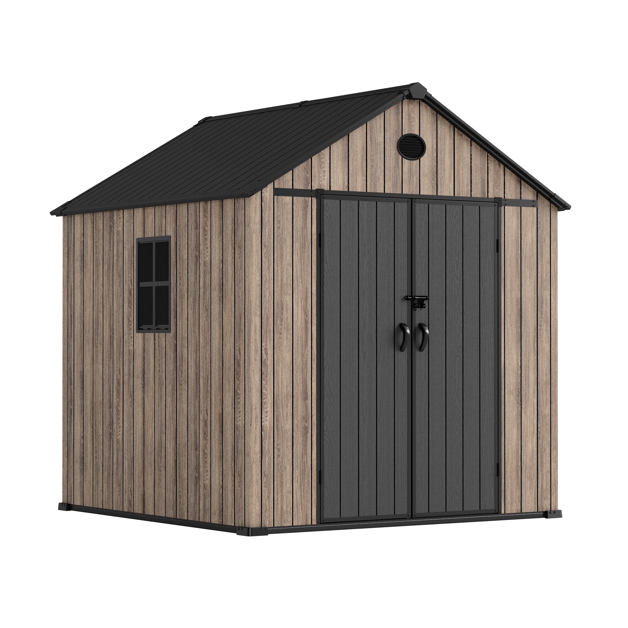 Caseta de resina jardín 5,02m2 oak o50 - suelo – ventana - efecto madera