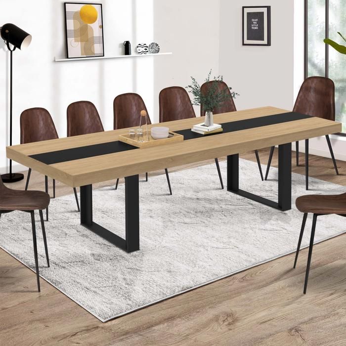 Mesa comedor extensible phoenix madera negra - 200-300 cm