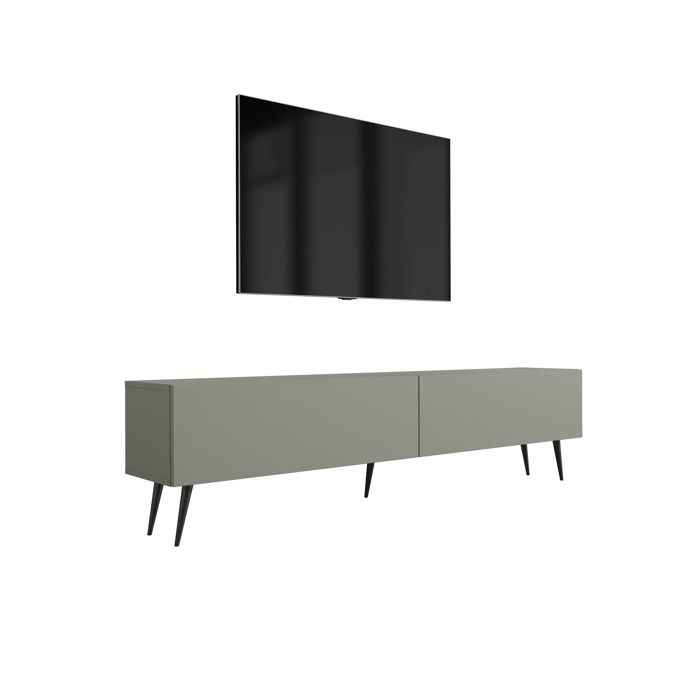 Mueble tv contemporáneo - aloé - madera - patas negras - 170 x 52 x 32 cm