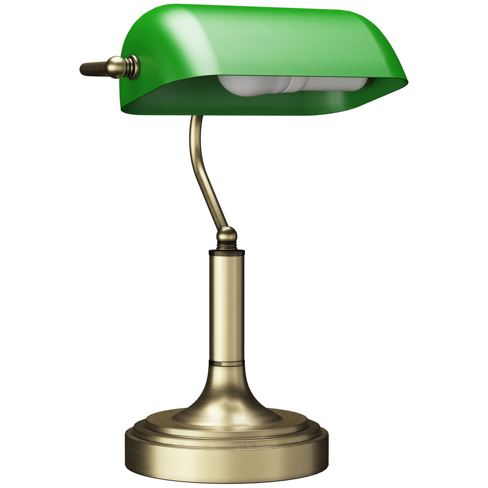 Lámpara de escritorio 26.8x22x39.5 cm metal, acrílico color verde Homcom