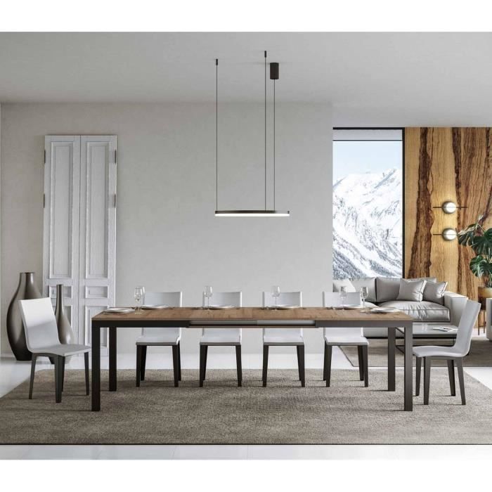 Mesa extensible - 90x180 a 440 cm - antracita