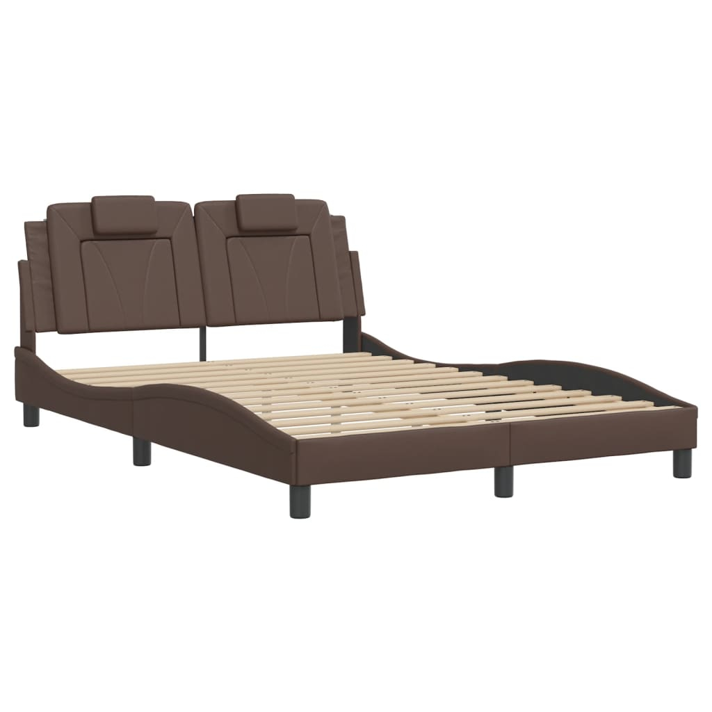 vidaXL estructura de cama viana con LED sin colchón marrón 120x200 cm