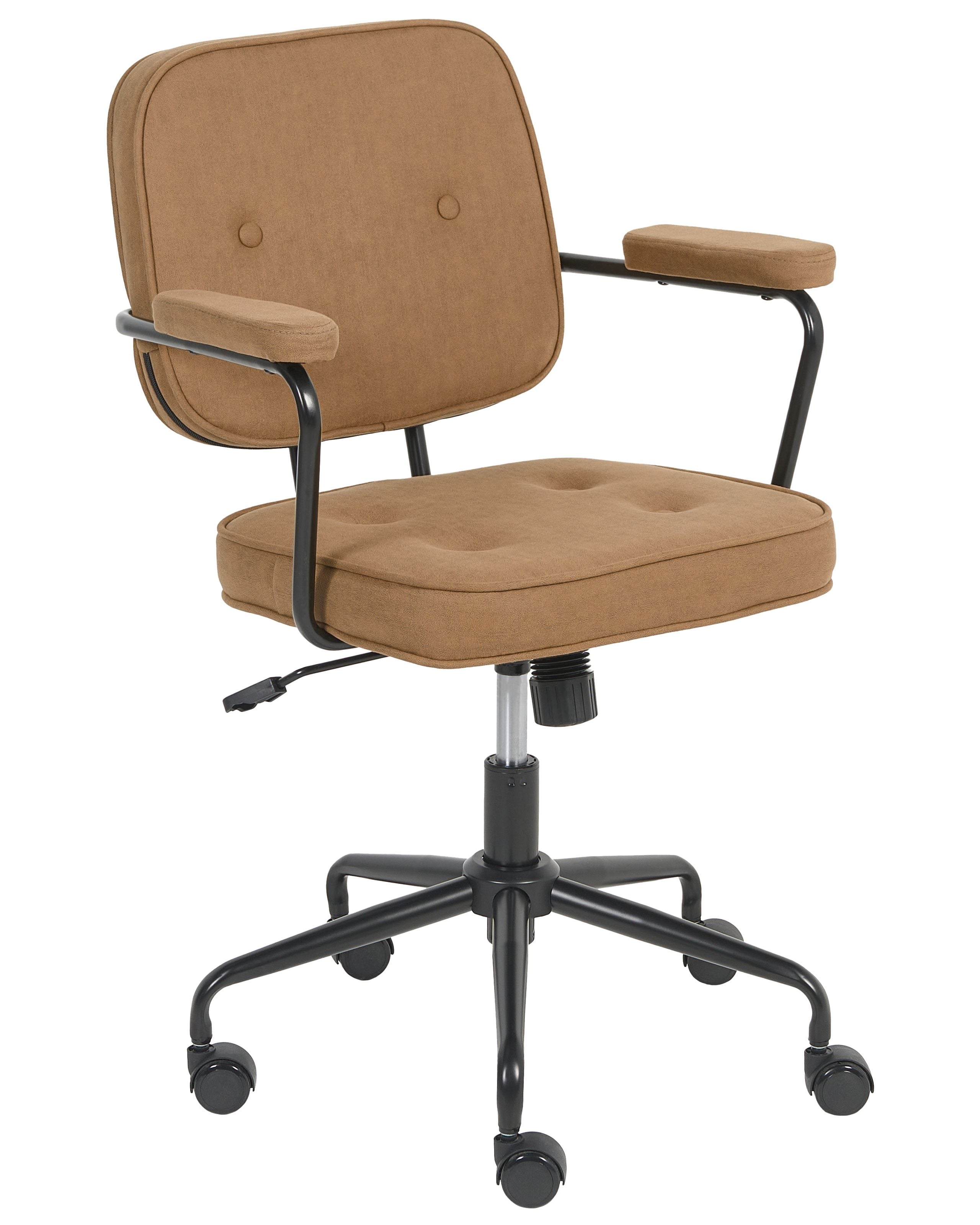 Silla de escritorio giratoria pawnee tela marrón claro