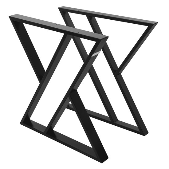 2x patas de mesa industrial 69 x al72cm metal en acero negro forma x