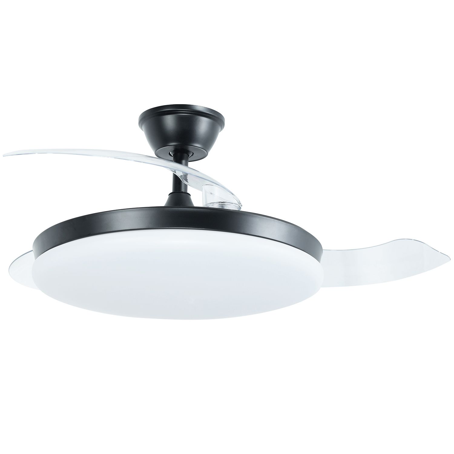 Ventilador de techo con luz nexus negro, 3 aspas retráctiles