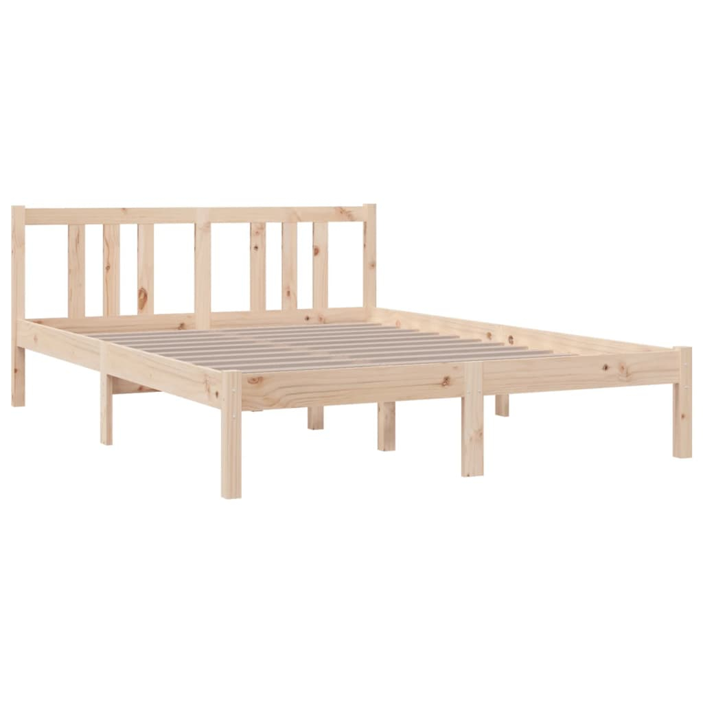 vidaXL estructura de cama doble sin colchón madera maciza 135x190 cm