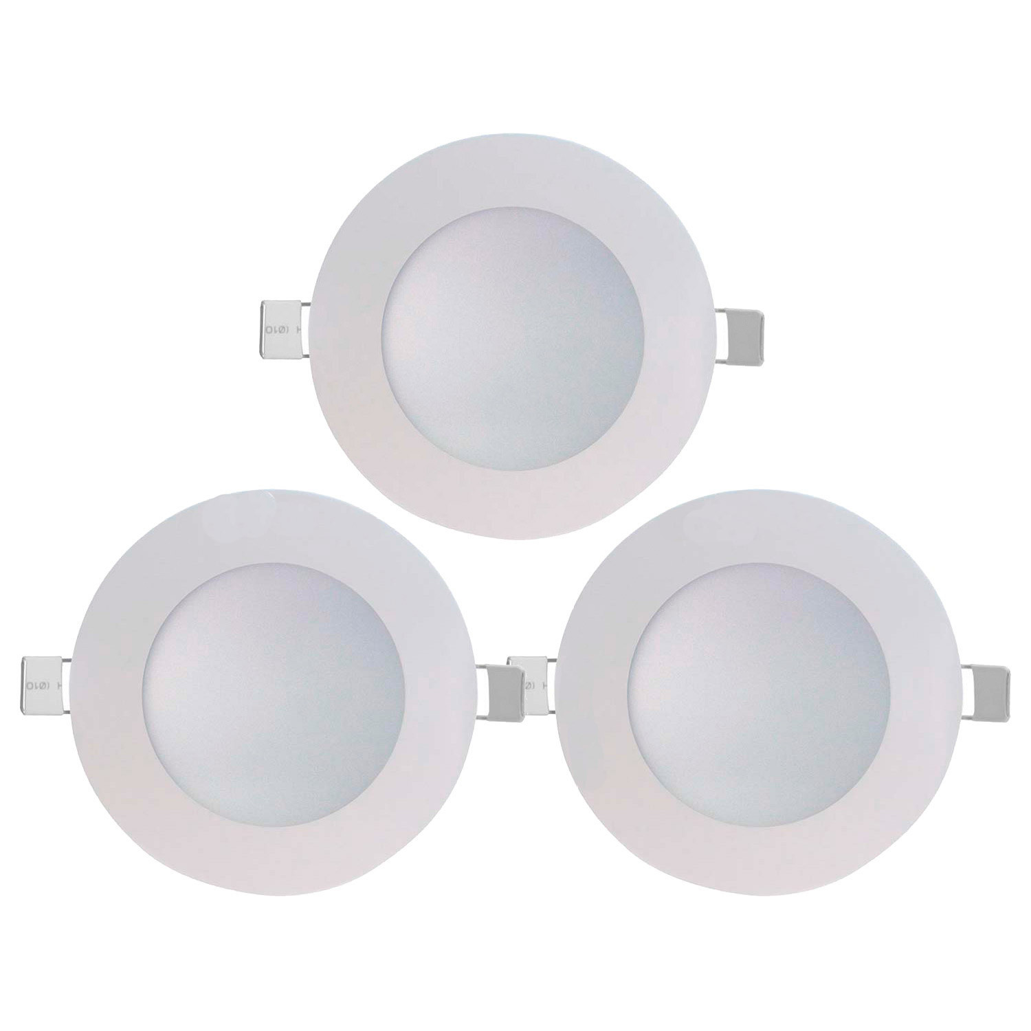 Pack 3 downlight LED ultraslim empotrable redondo 8w 600lm ø10,5cm