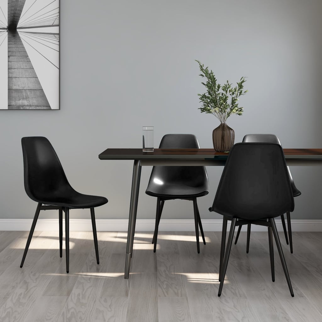Sillas de comedor 4 unidades negras pp qweo2360