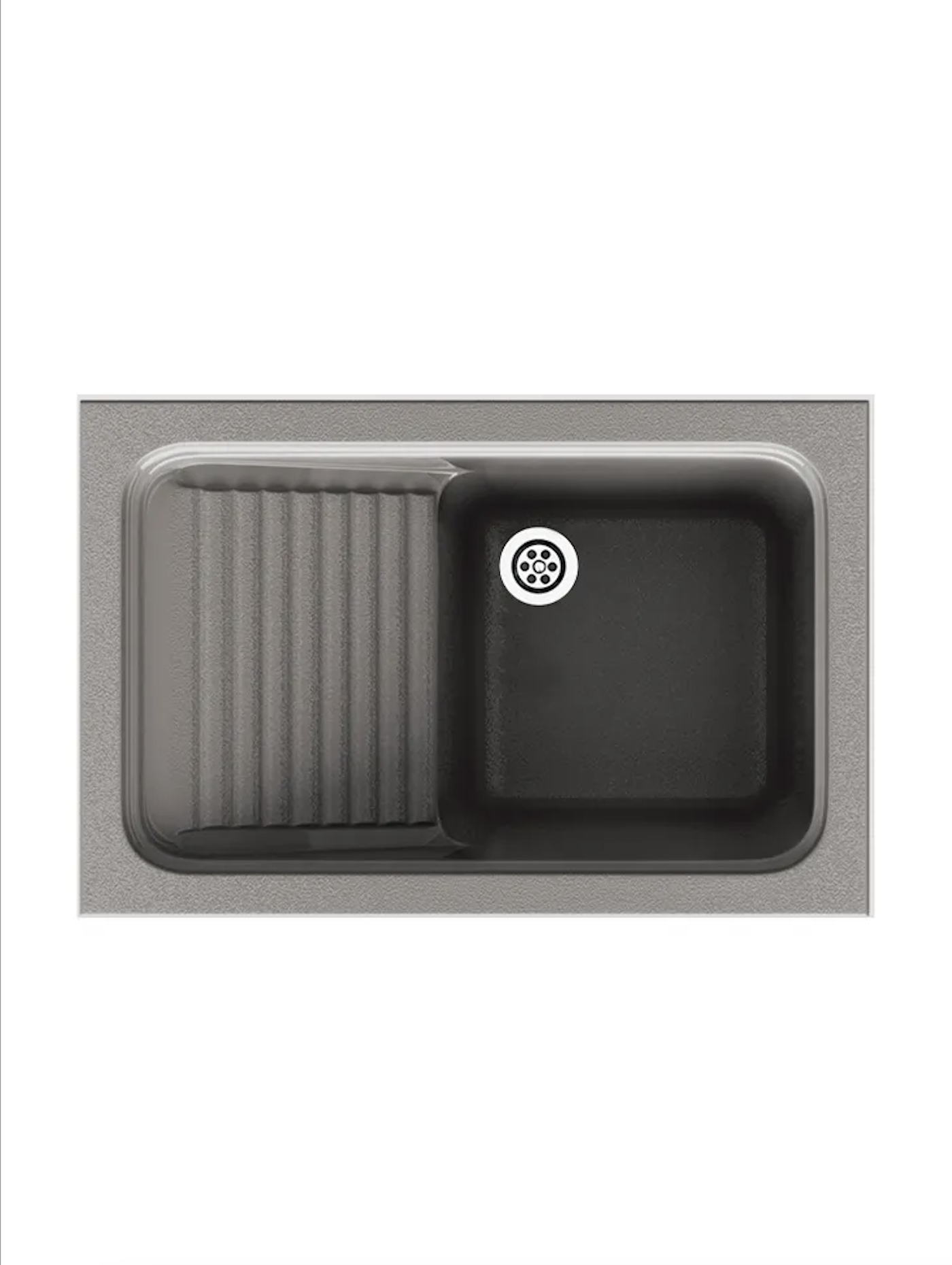 Poalgi - fregadero 40x60 cm silex gris - 1 cubeta + escurridor