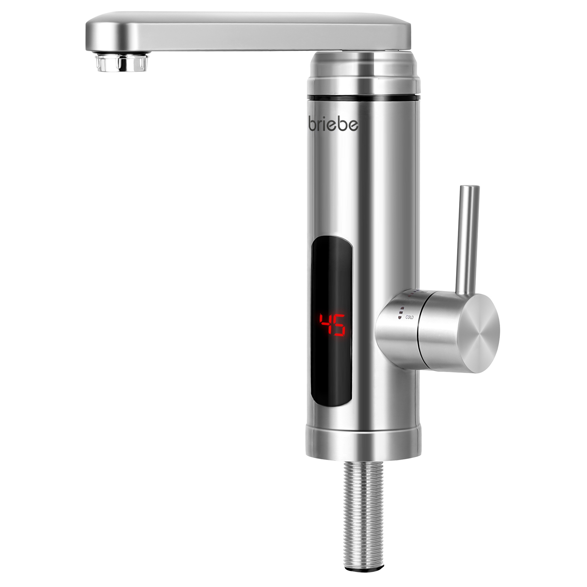 Grifo calentador agua eléctrico instantáneo briebe ih1204 acero inoxidabl