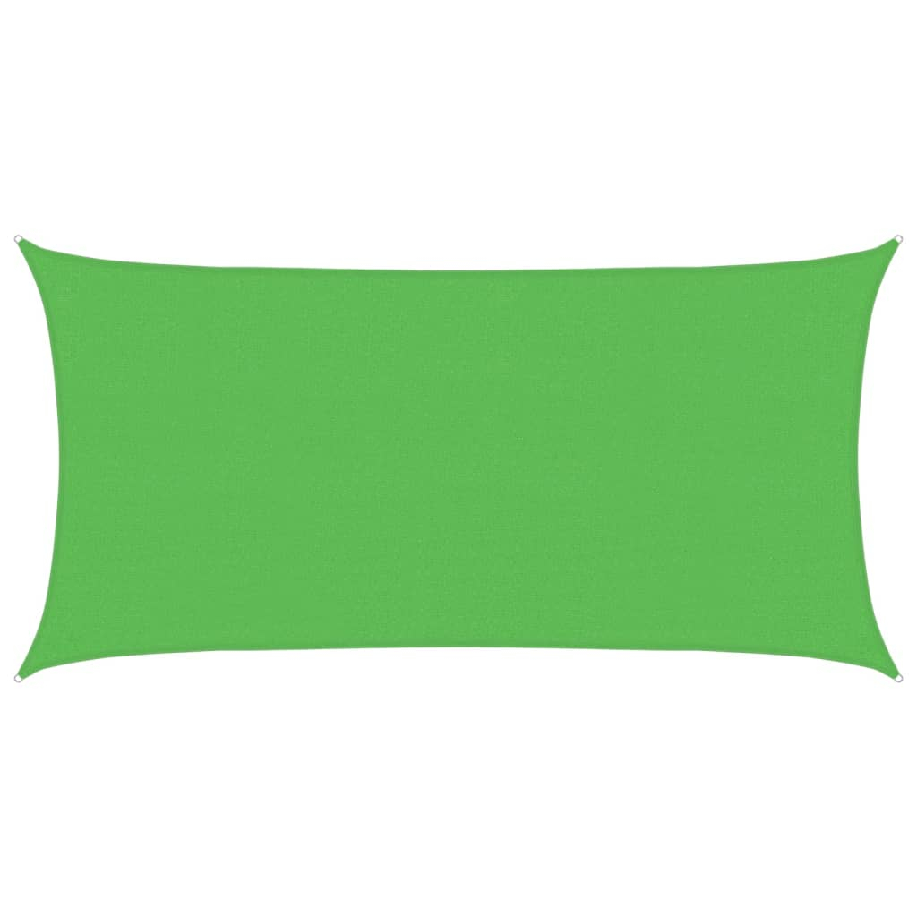 vidaXL toldo de vela rectangular hdpe verde claro 2,5x5 m