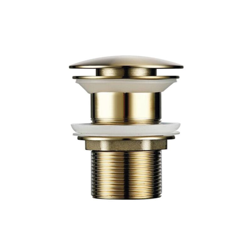 Valaz valvula click clack para lavabo o bide redondo dorado cepillado