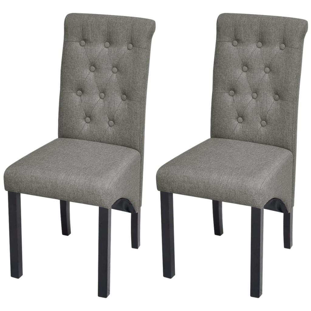 Sillas de comedor giratorias 2 unidades tela gris claro qweo1888