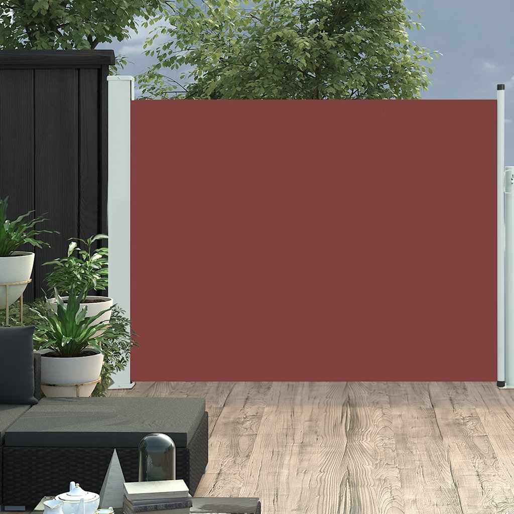 Toldo lateral retráctil de jardín marrón 140x500 cm ety5822434