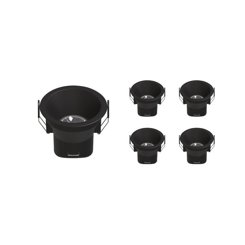 9w ip44 foco empotrable LED regulable negro cct ø85mm (juego de 5