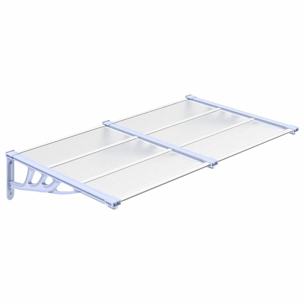vidaXL marquesina puerta policarbonato gris y transparente 152,5x90 cm