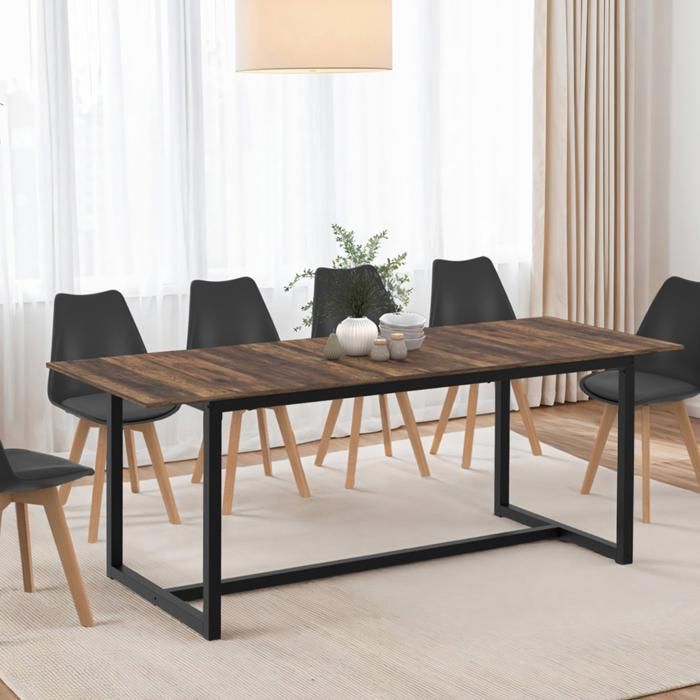 Mesa de comedor extensible - madera oscura - 160-200 cm