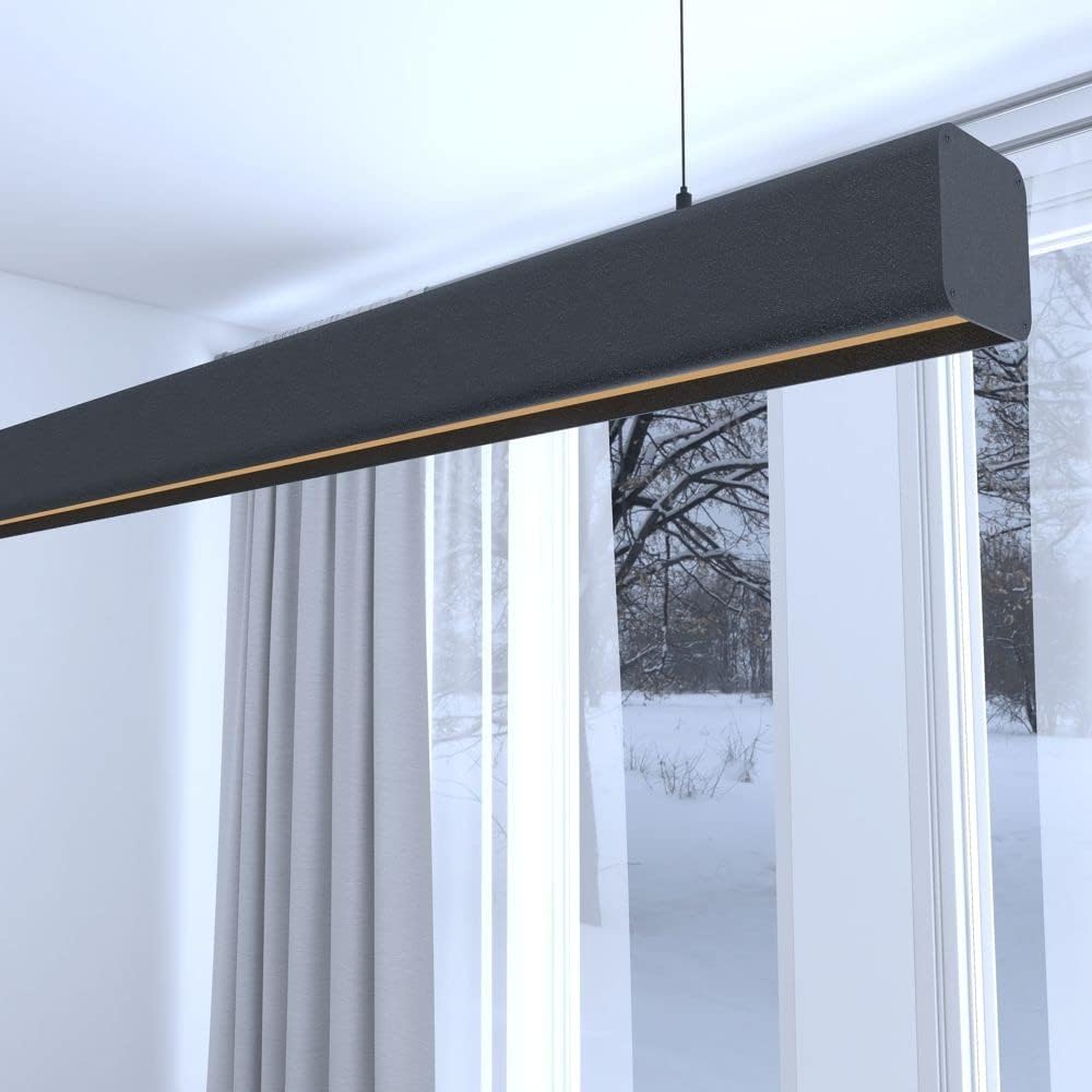 Lámpara lineal techo colgante negro 1 m - luz natural 4000k