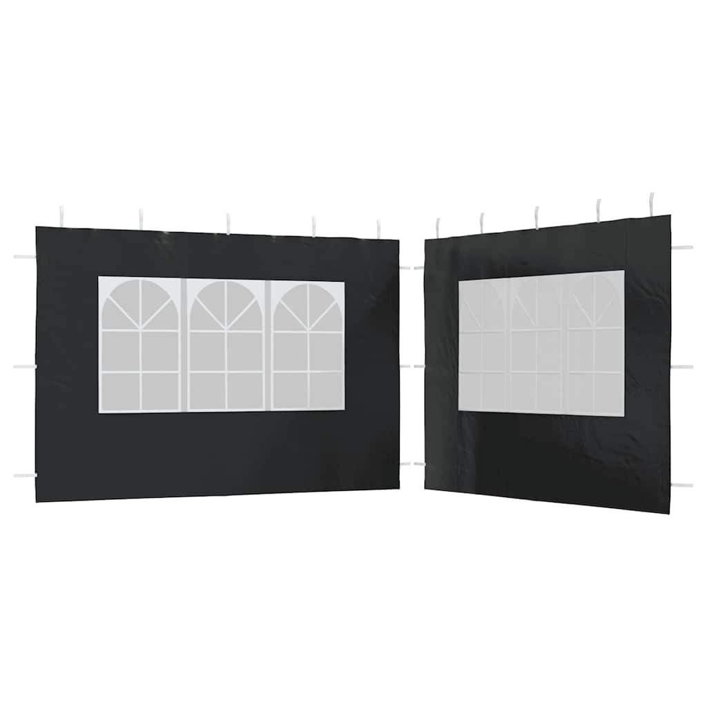 vidaXL pared lateral de carpa de fiesta con ventana 2 uds pe antracita